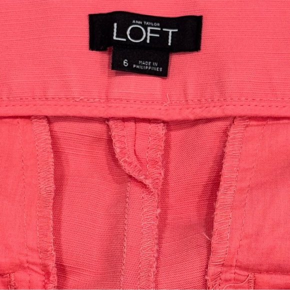 Ann Taylor LOFT Size 6 Peachy Pink Cropped Wide Leg Riviera Pants Cotton-Rayon - Picture 5 of 7